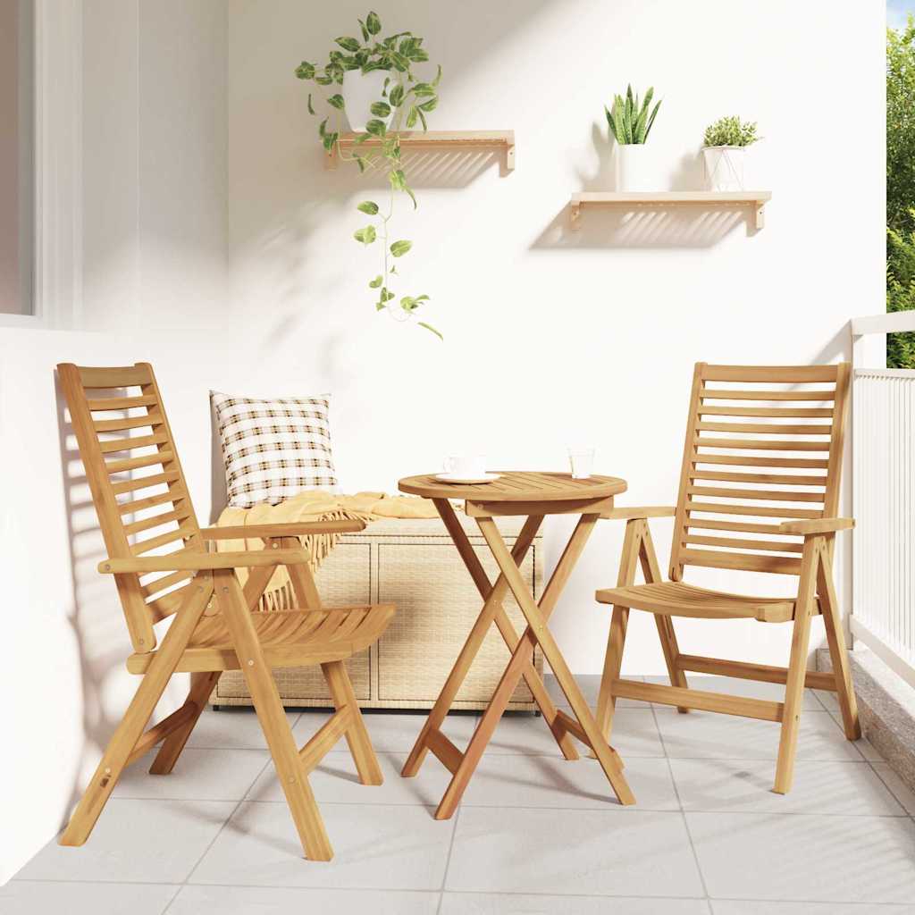 vidaXL Καρέκλα 2 pcs Καφέ 64.5 x 52 x 108 εκ. Στερεό Ξύλο Τίκ