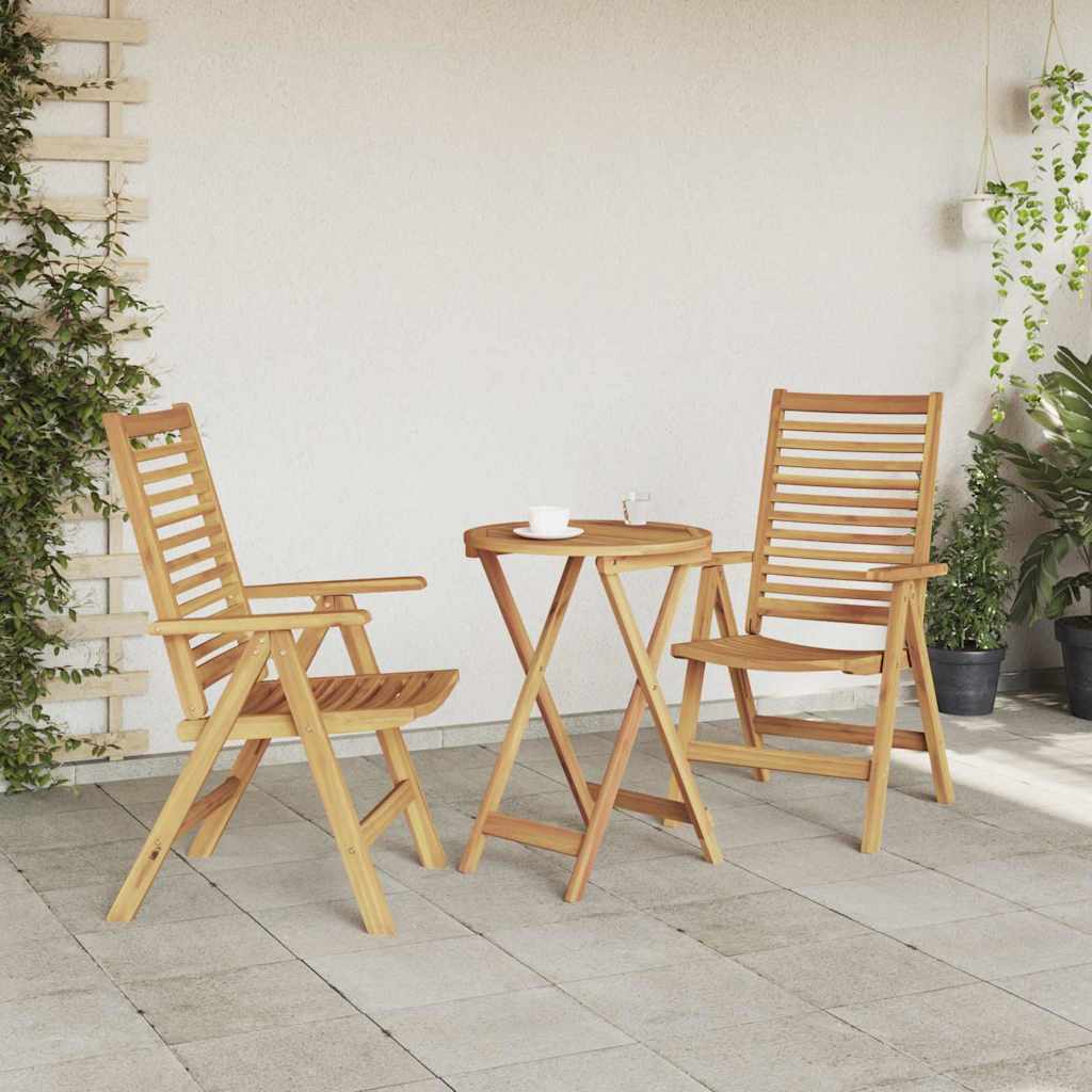 vidaXL Καρέκλα 2 pcs Καφέ 64.5 x 52 x 108 εκ. Στερεό Ξύλο Τίκ
