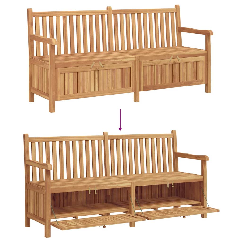 vidaXL Πάγκος Αποθήκευσης Κήπου Καφέ 180 x 60 x 90 εκ Μασίφ ξύλο teak