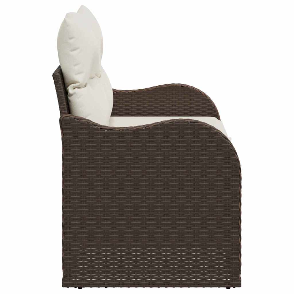 vidaXL Καναπές Κήπου με μαξιλάρι Καφέ 121 x 62 x 69εκ συνθετικό ρατάν