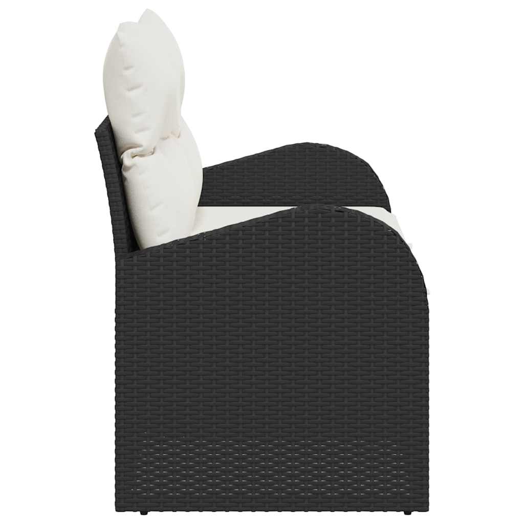 vidaXL Καναπές Κήπου με μαξιλάρι Μαύρο 124 x 62 x 69cm συνθετικό ρατάν