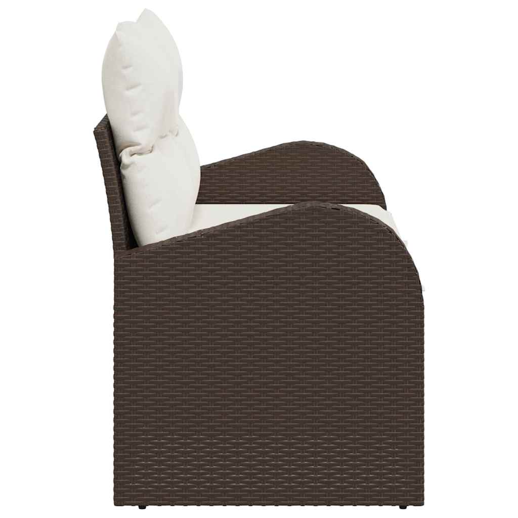 vidaXL Καναπές Κήπου με μαξιλάρι Καφέ 124 x 62 x 69cm συνθετικό ρατάν