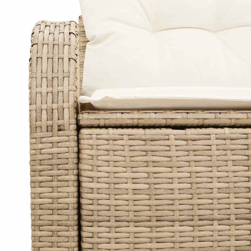 vidaXL Καναπές Κήπου με μαξιλάρι Μπεζ 124 x 62 x 69cm συνθετικό ρατάν