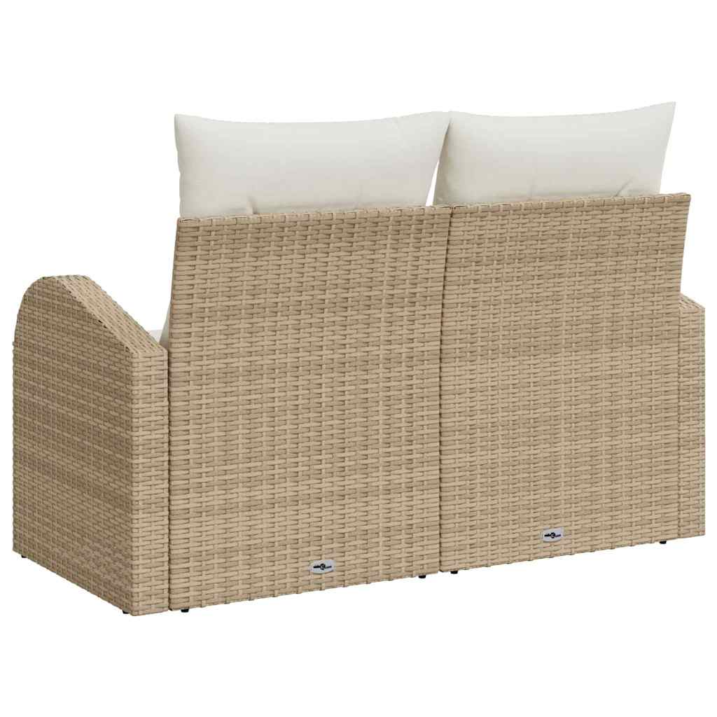 vidaXL Καναπές Κήπου με μαξιλάρι Μπεζ 124 x 62 x 69cm συνθετικό ρατάν