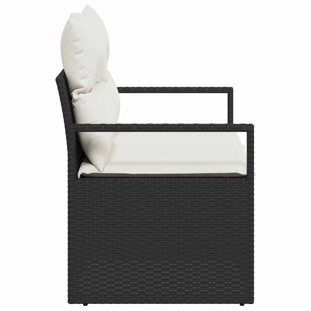 vidaXL Καναπές Κήπου με μαξιλάρι Μαύρο 120 x 62 x 69εκ συνθετικό ρατάν