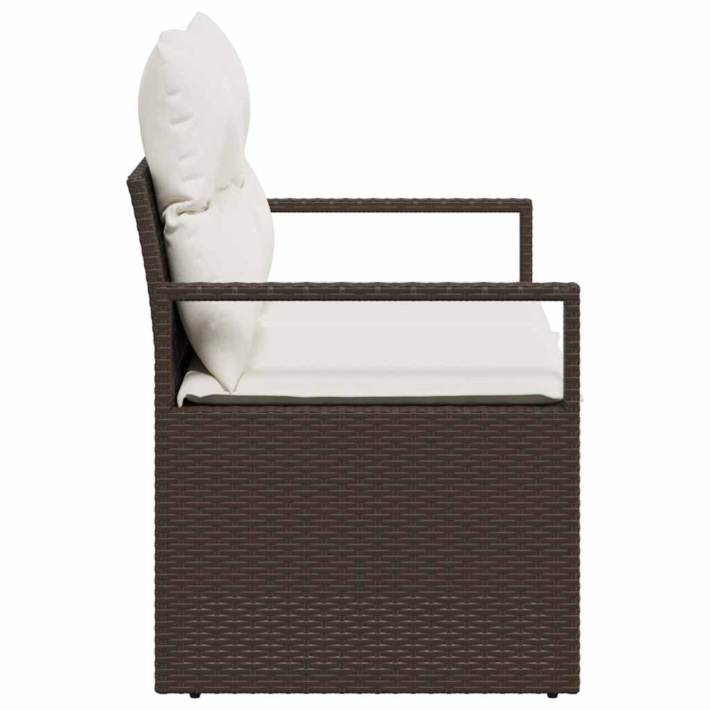 vidaXL Καναπές Κήπου Καφέ 120 x 62 x 69εκ συνθετικό ρατάν