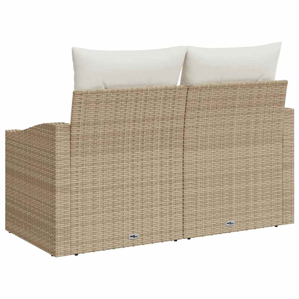 vidaXL Καναπές Κήπου με μαξιλάρι Μπεζ 123 x 62 x 69εκ συνθετικό ρατάν