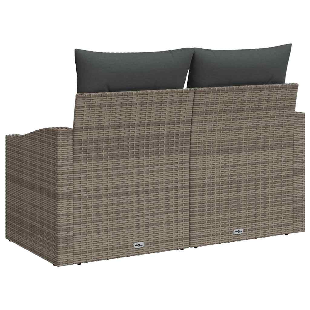 vidaXL Καναπές Κήπου με μαξιλάρι Γκρι 123 x 62 x 69εκ συνθετικό ρατάν