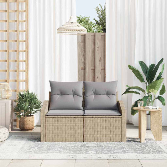 vidaXL Καναπές Κήπου με μαξιλάρι Μπεζ 123 x 62 x 69εκ συνθετικό ρατάν