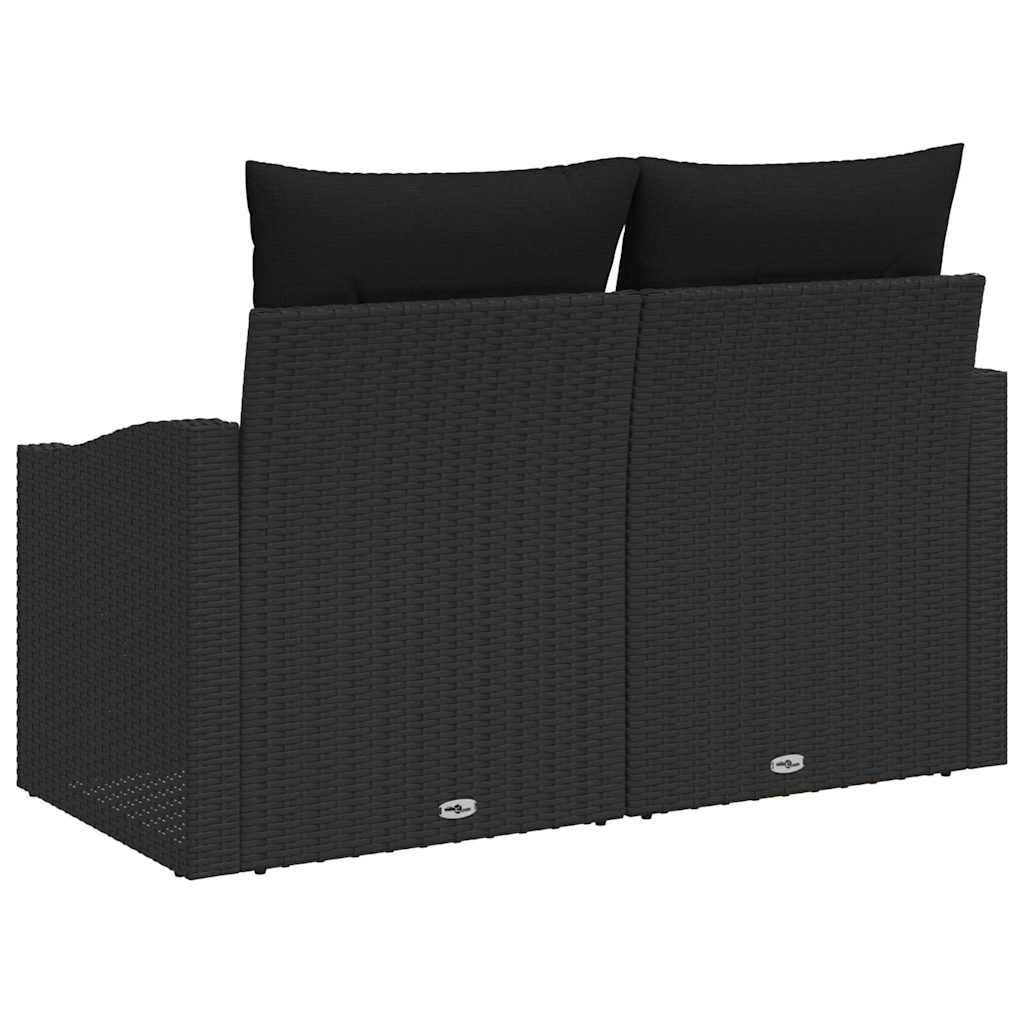 vidaXL Καναπές Κήπου με μαξιλάρι Μαύρο 123 x 62 x 69εκ συνθετικό ρατάν