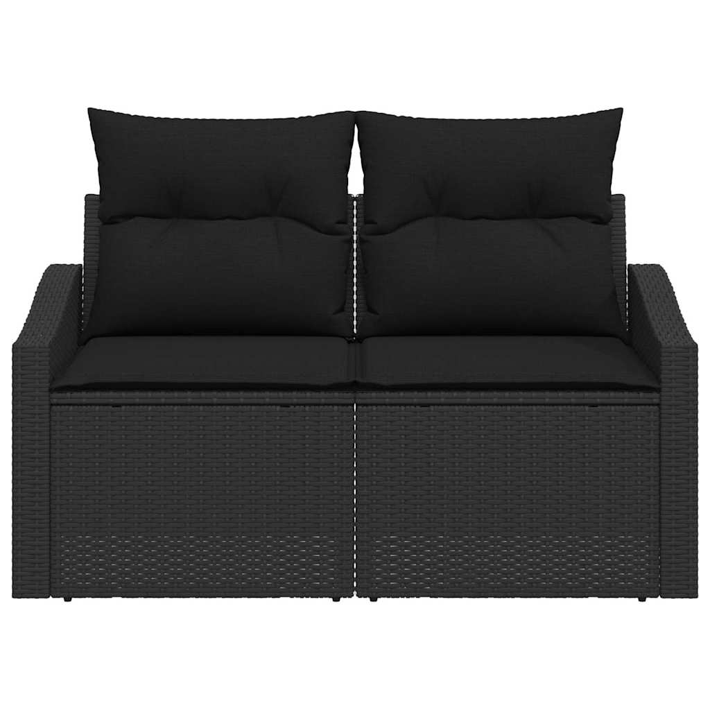 vidaXL Καναπές Κήπου με μαξιλάρι Μαύρο 123 x 62 x 69εκ συνθετικό ρατάν