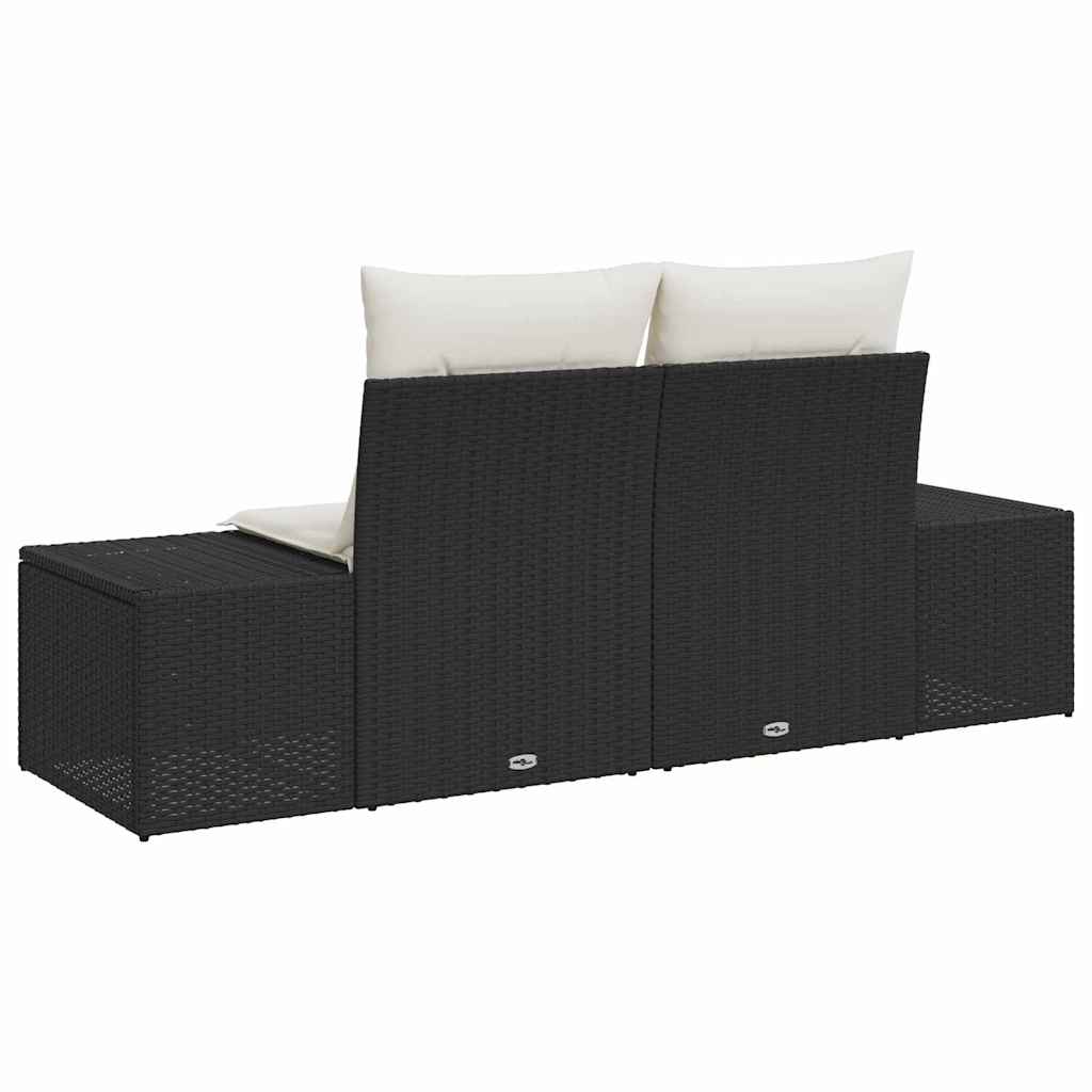 vidaXL Καναπές Κήπου με μαξιλάρι Μαύρο 123 x 62 x 69εκ συνθετικό ρατάν