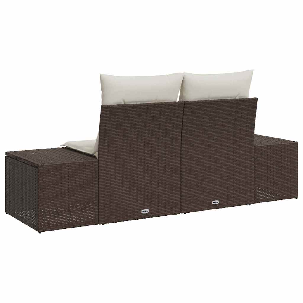 vidaXL Καναπές Κήπου με μαξιλάρι Καφέ 123 x 62 x 69εκ συνθετικό ρατάν