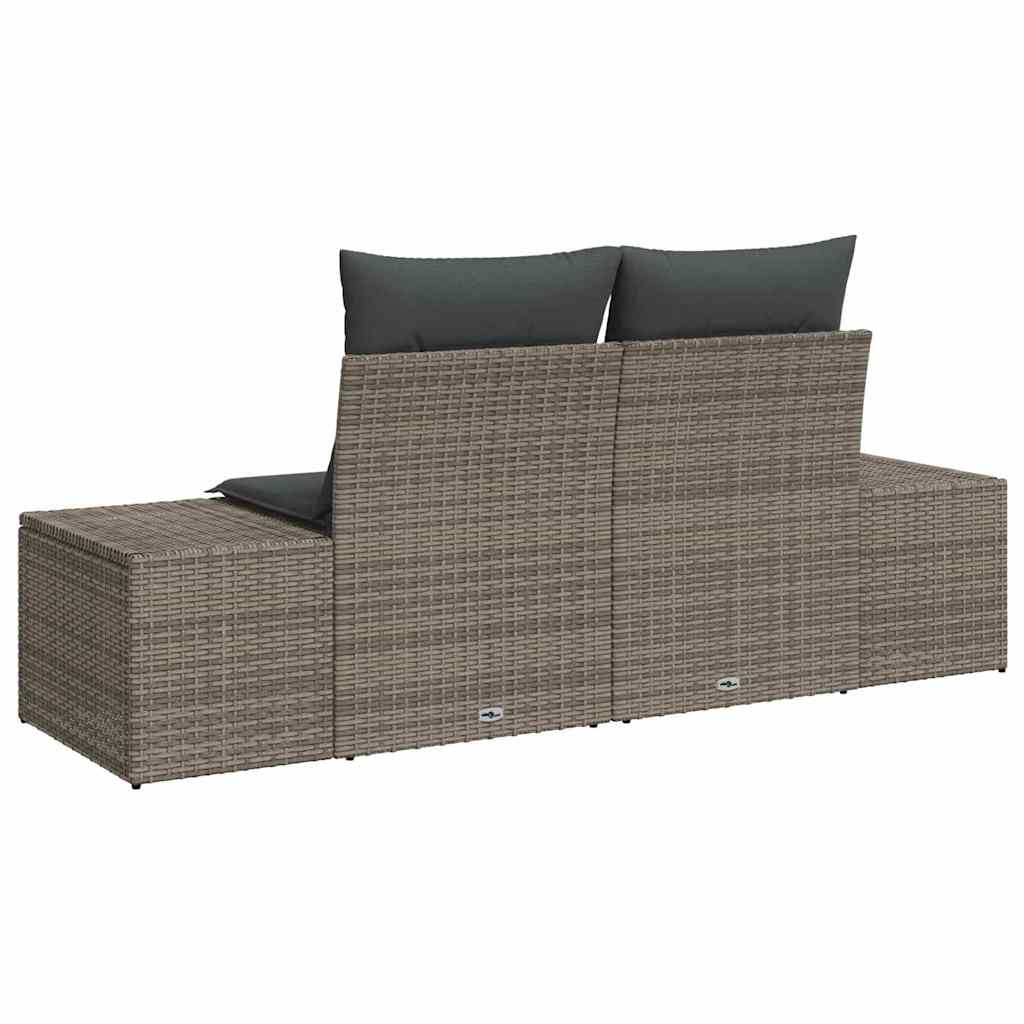 vidaXL Καναπές Κήπου με μαξιλάρι Γκρι 123 x 62 x 69εκ συνθετικό ρατάν