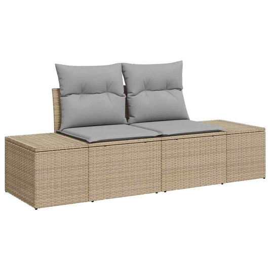 vidaXL Καναπές Κήπου με μαξιλάρι Μπεζ 123 x 62 x 69εκ συνθετικό ρατάν