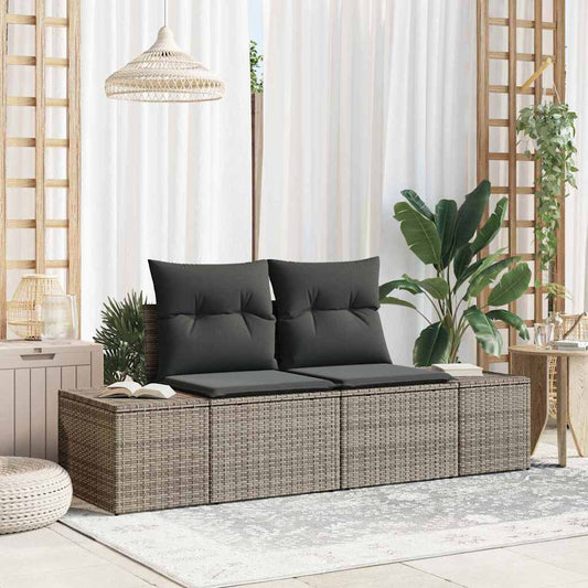 vidaXL Καναπές Κήπου Γκρι 123 x 62 x 69εκ συνθετικό ρατάν