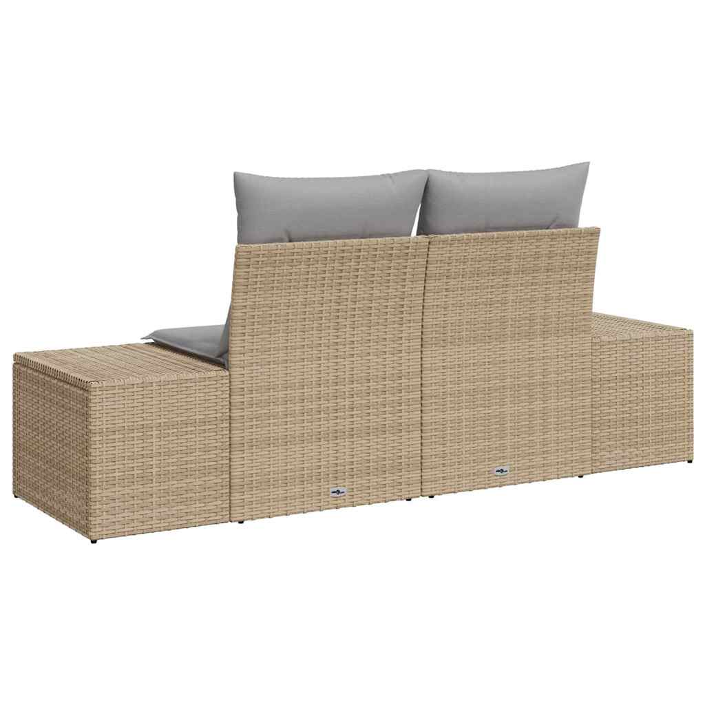 vidaXL Καναπές Κήπου με μαξιλάρι Μπεζ 123 x 62 x 69εκ συνθετικό ρατάν