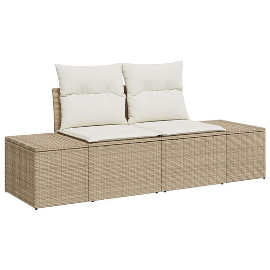 vidaXL Καναπές Κήπου με μαξιλάρι Μπεζ 123 x 62 x 69εκ συνθετικό ρατάν