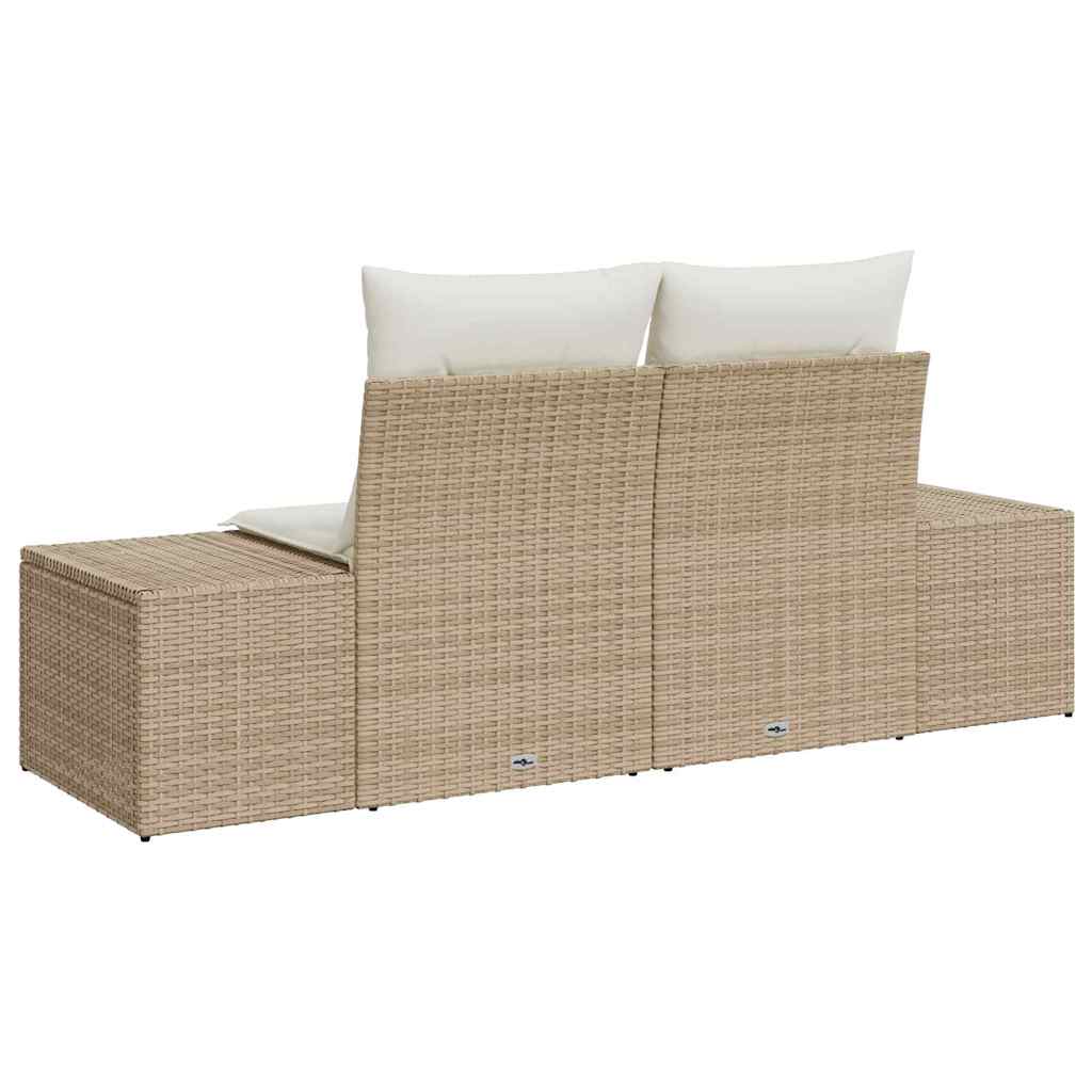 vidaXL Καναπές Κήπου με μαξιλάρι Μπεζ 123 x 62 x 69εκ συνθετικό ρατάν
