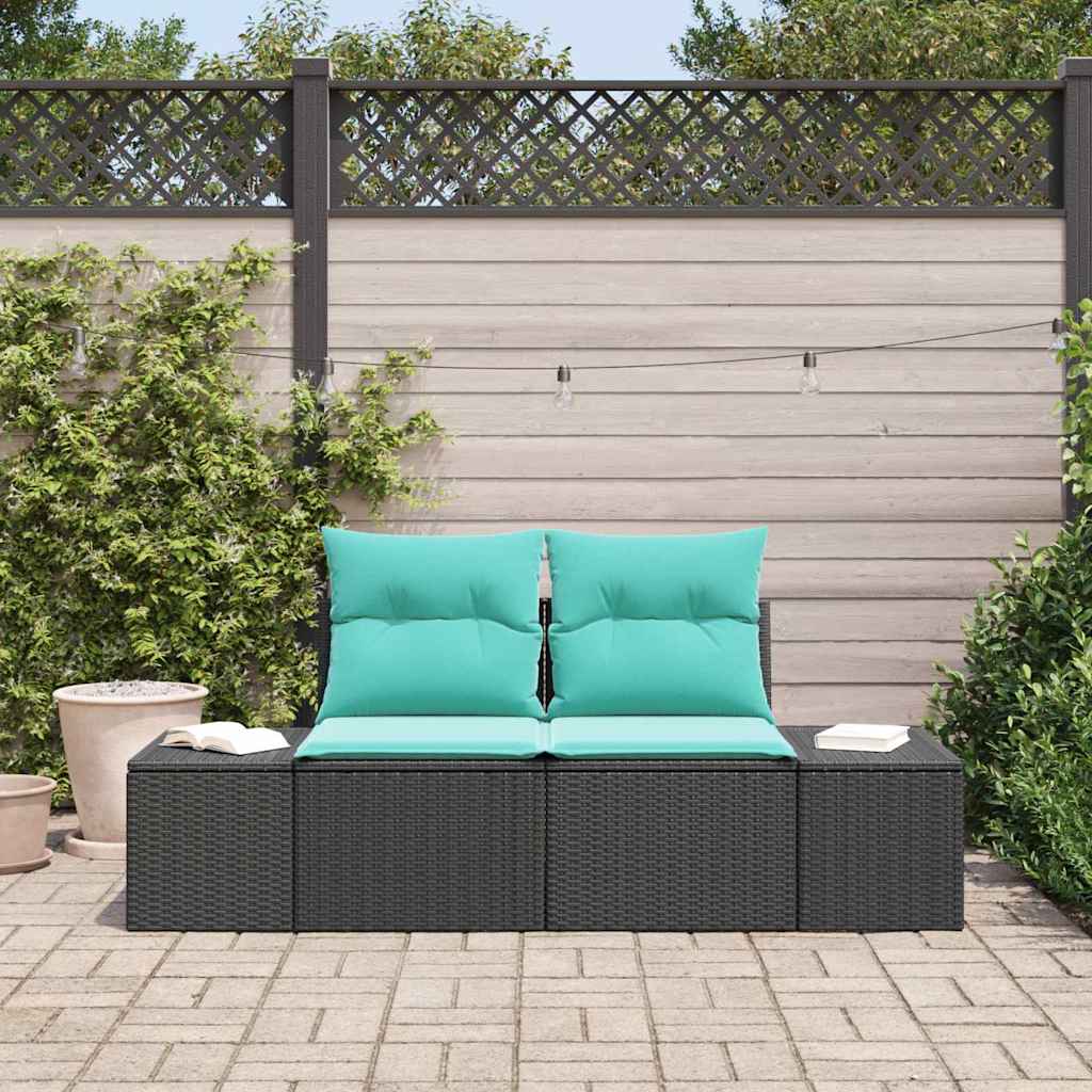 vidaXL Καναπές Κήπου με μαξιλάρι 184 x 62 x 69 εκ. συνθετικό ρατάν