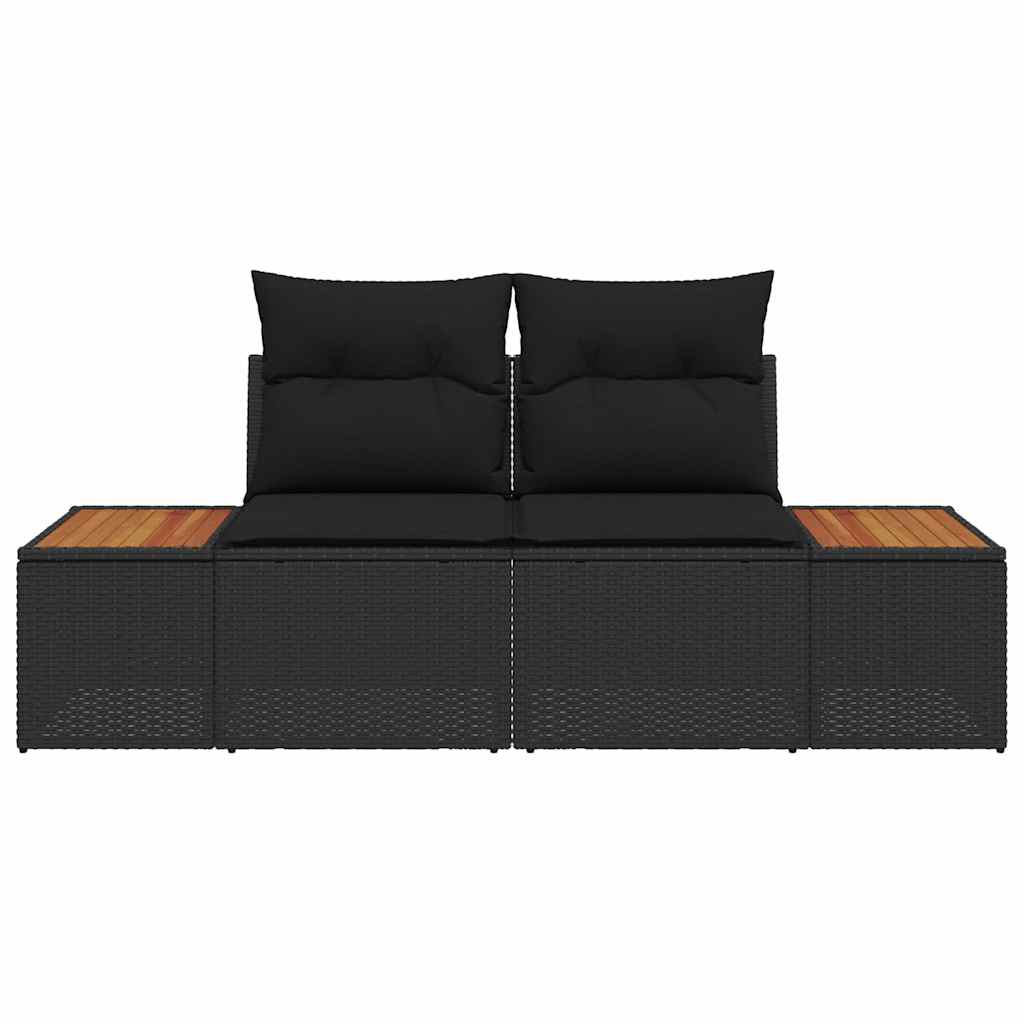 vidaXL Καναπές Κήπου Μαύρο 184 x 62 x 85εκ συνθετικό ρατάν