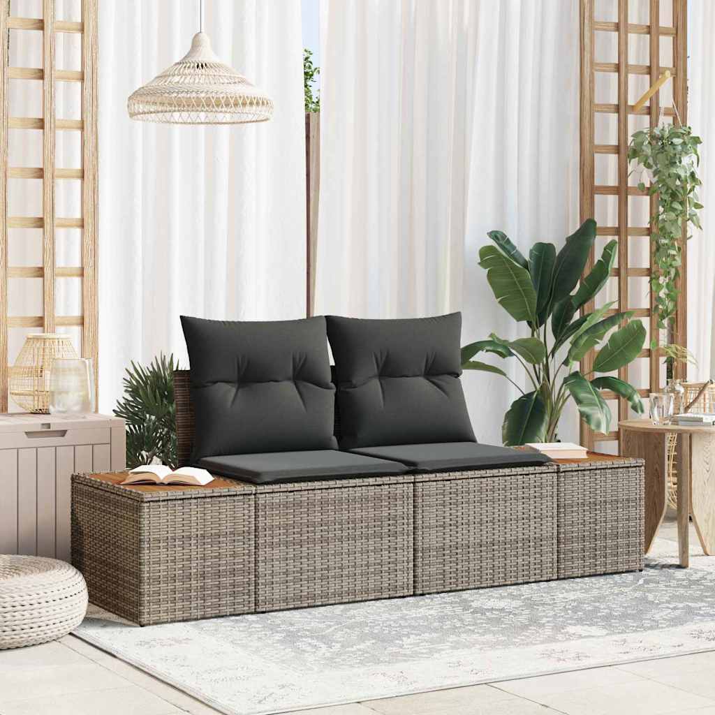 vidaXL Καναπές Κήπου Γκρι 184 x 62 x 85εκ συνθετικό ρατάν