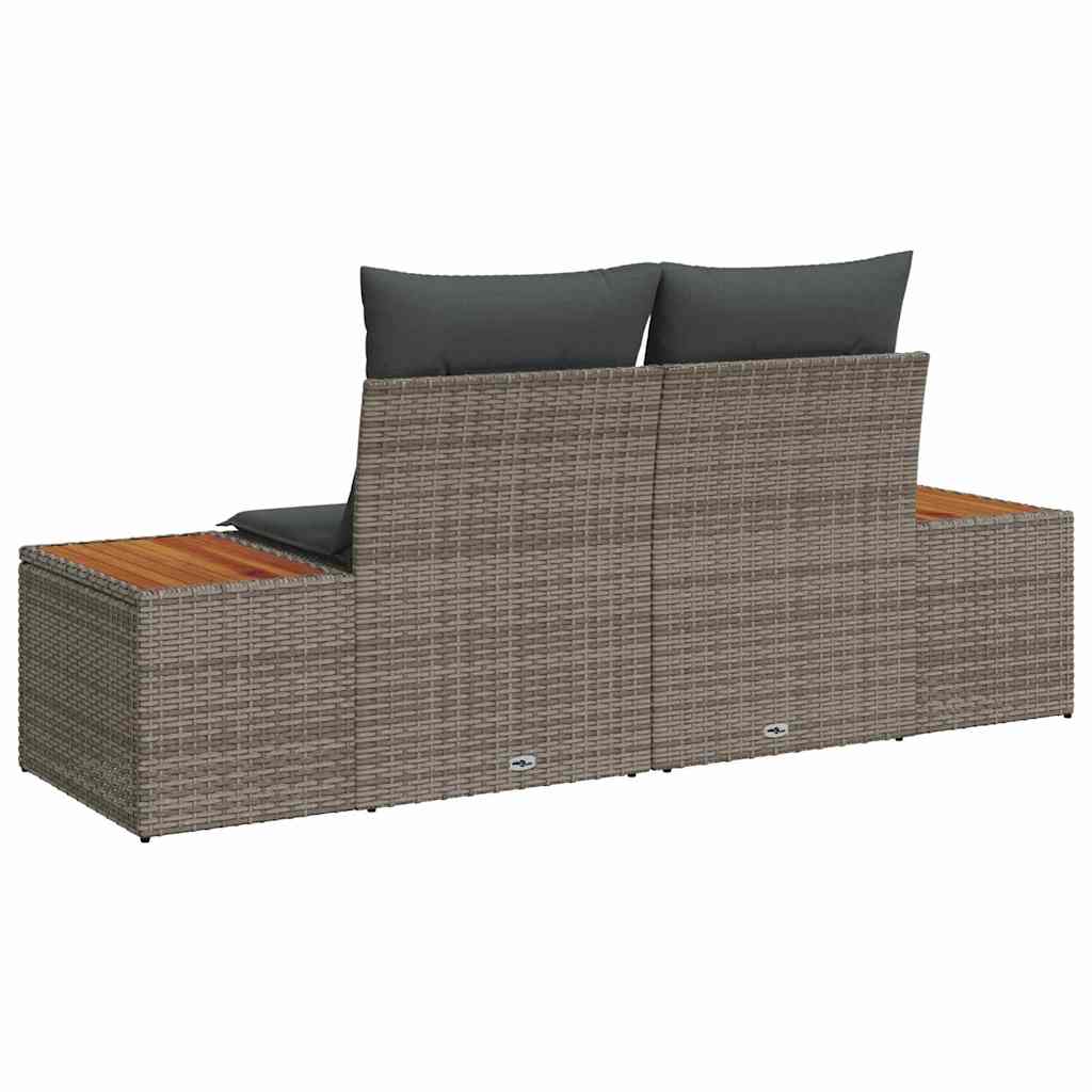 vidaXL Καναπές Κήπου Γκρι 184 x 62 x 85εκ συνθετικό ρατάν
