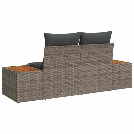 vidaXL Καναπές Κήπου Γκρι 184 x 62 x 85εκ συνθετικό ρατάν