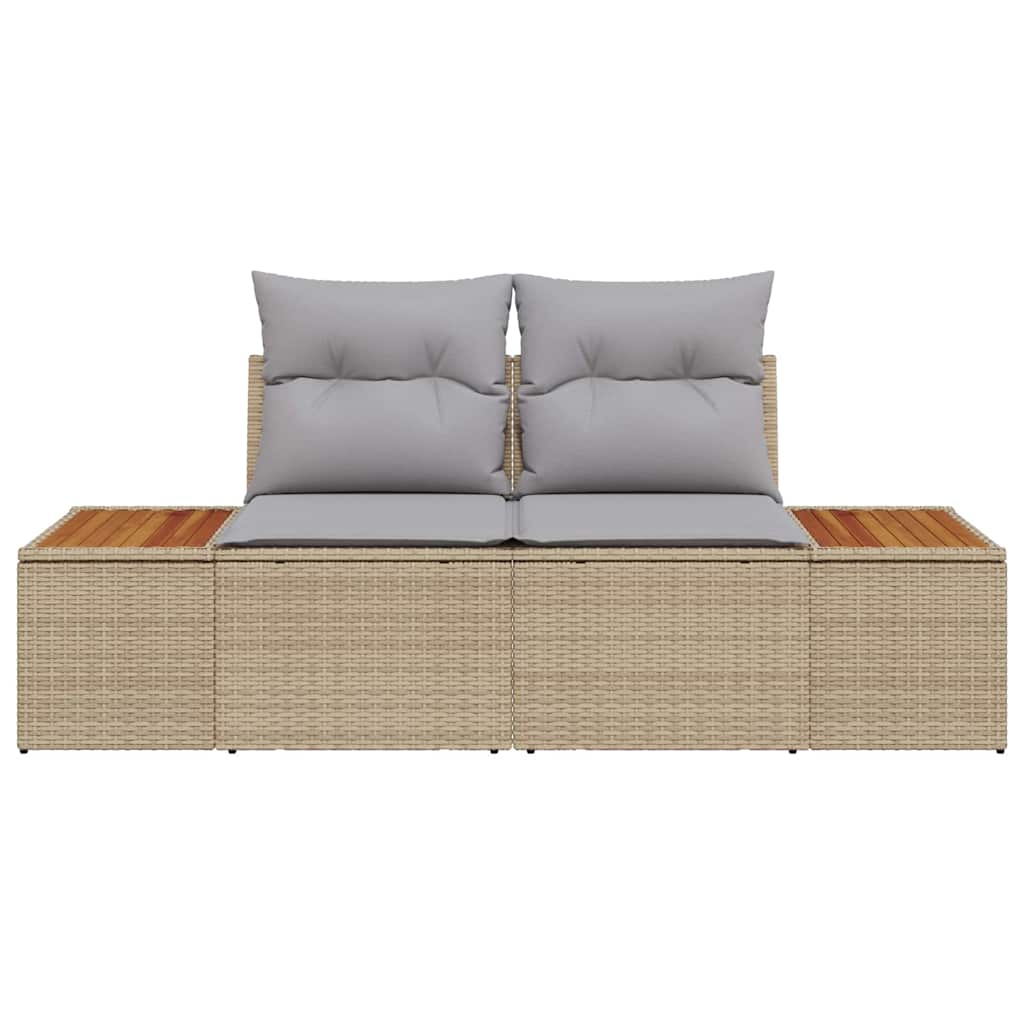 vidaXL Καναπές Κήπου Μπεζ 184 x 62 x 85εκ συνθετικό ρατάν