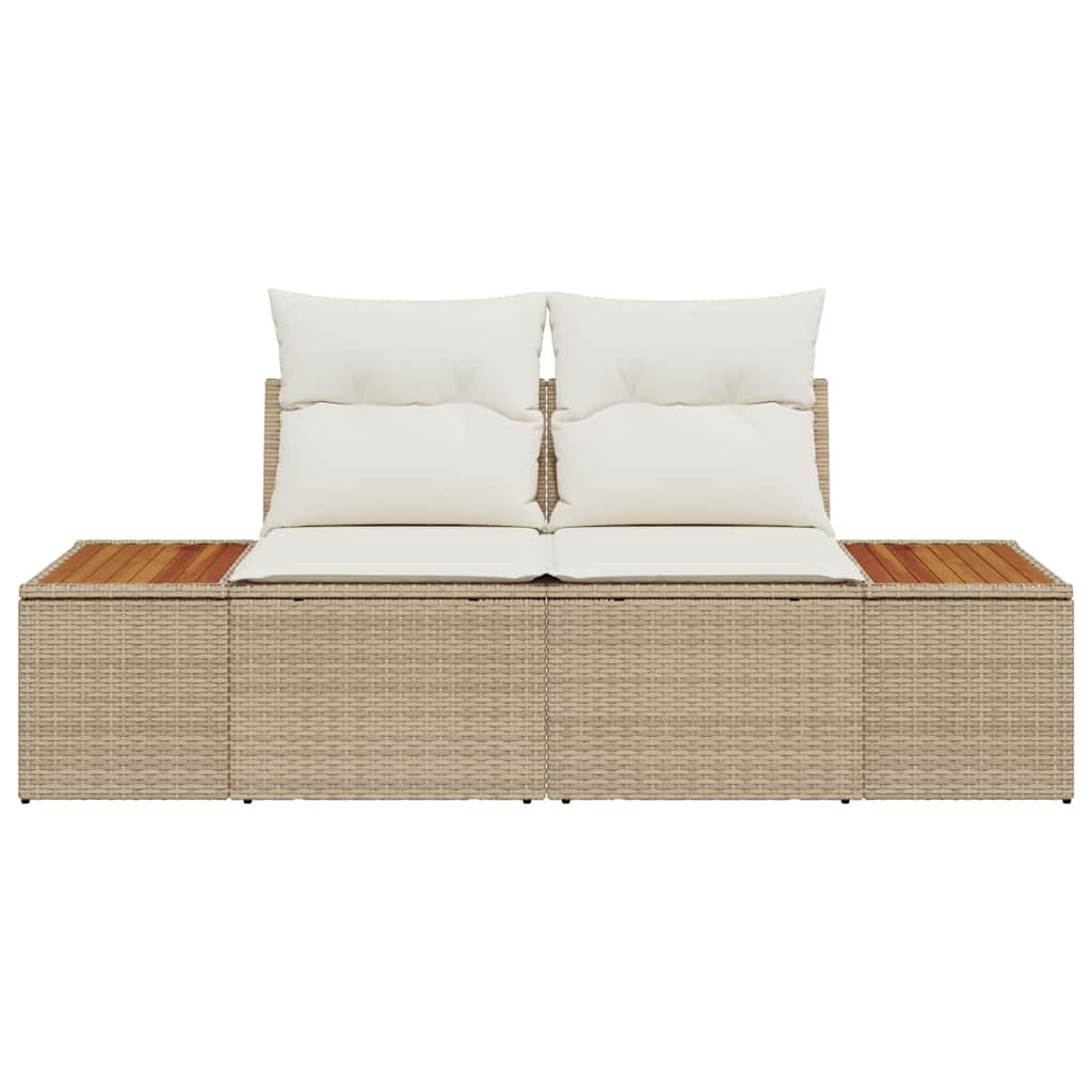 vidaXL Καναπές Κήπου Μπεζ 184 x 62 x 85εκ συνθετικό ρατάν