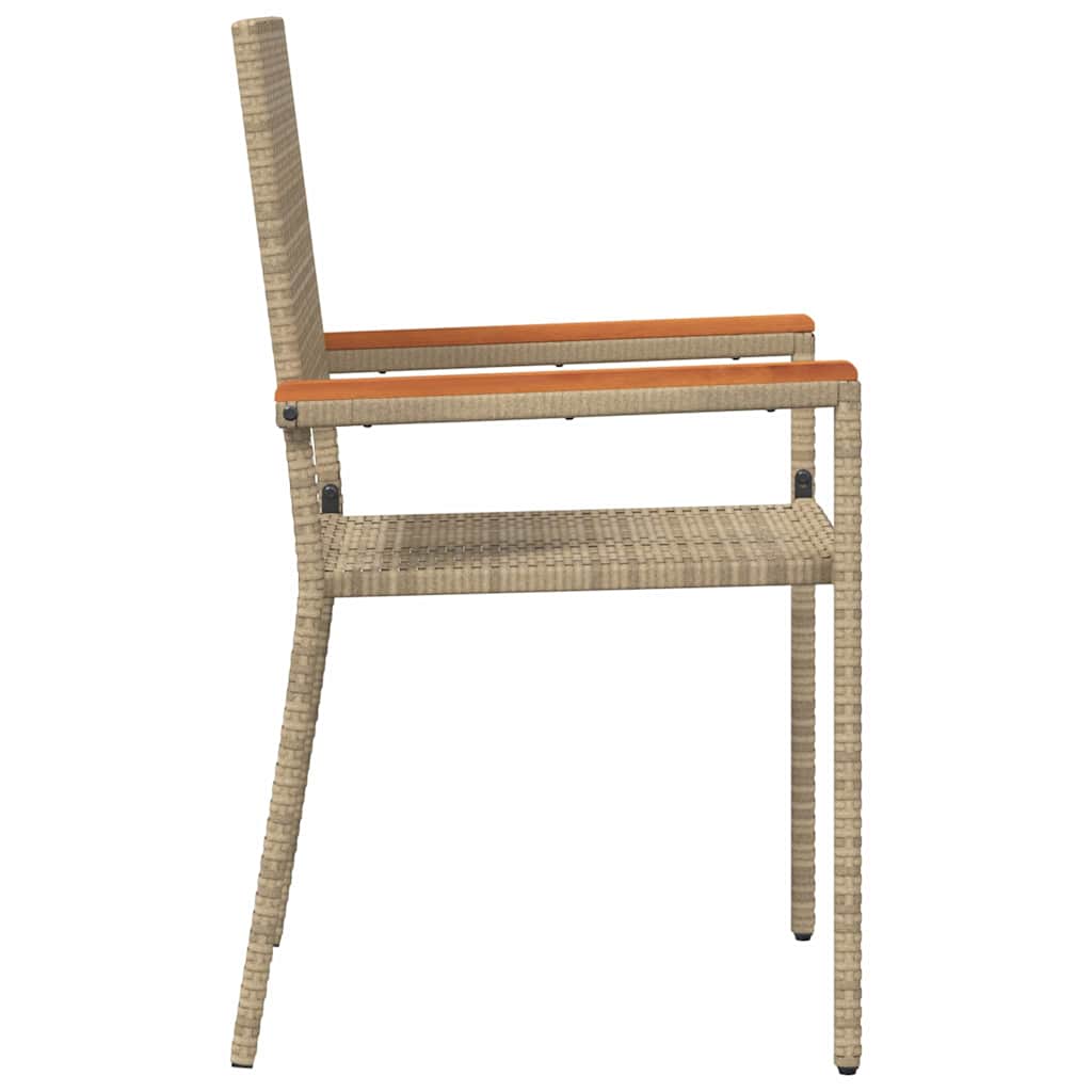 vidaXL Καρέκλες Κήπου Στοιβαζόμενες με Μαξιλάρια 2 τμχ Μπεζ από Πολυρατάν