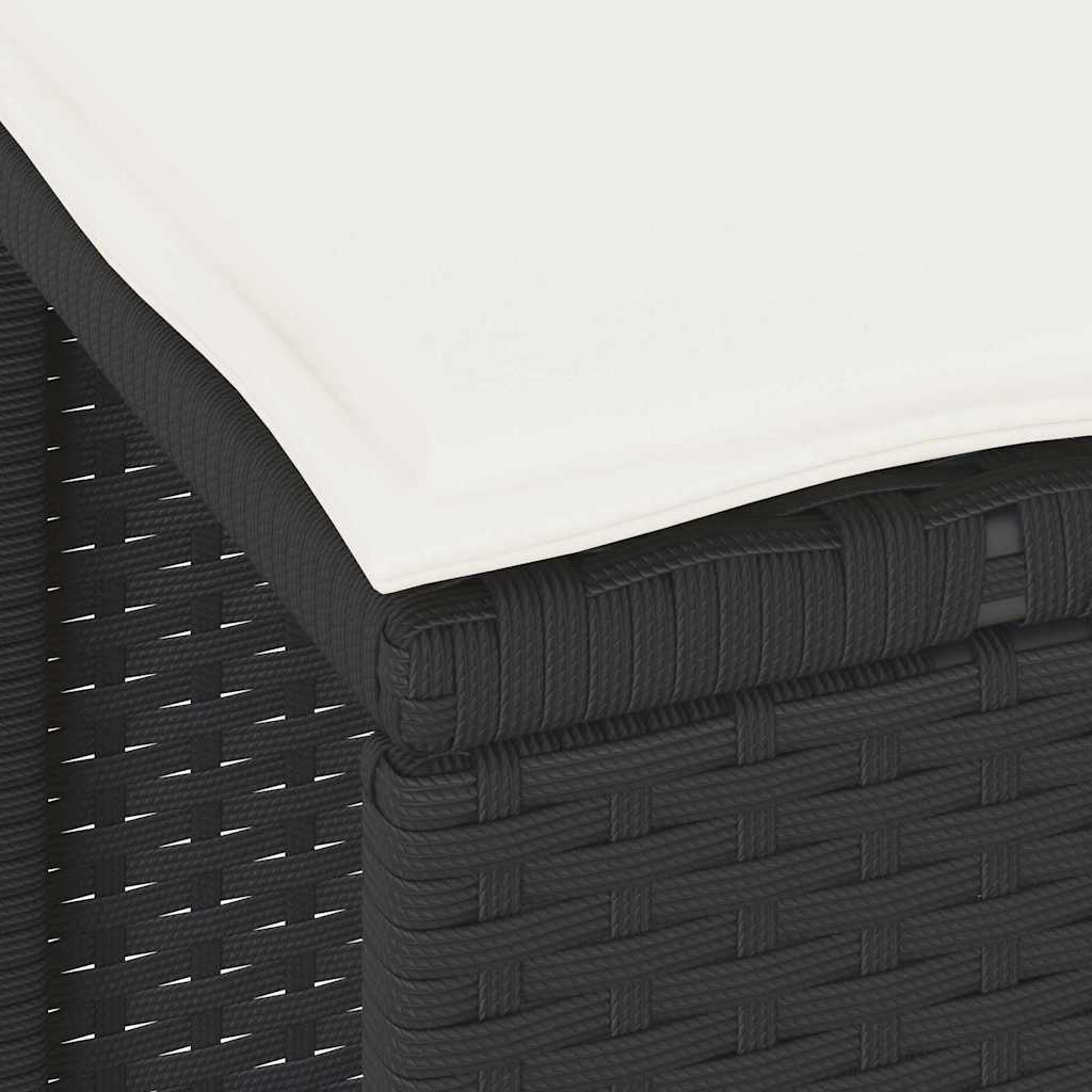 vidaXL Σέτ φαγητού για κήπο Μαύρο Πολυ ράταν