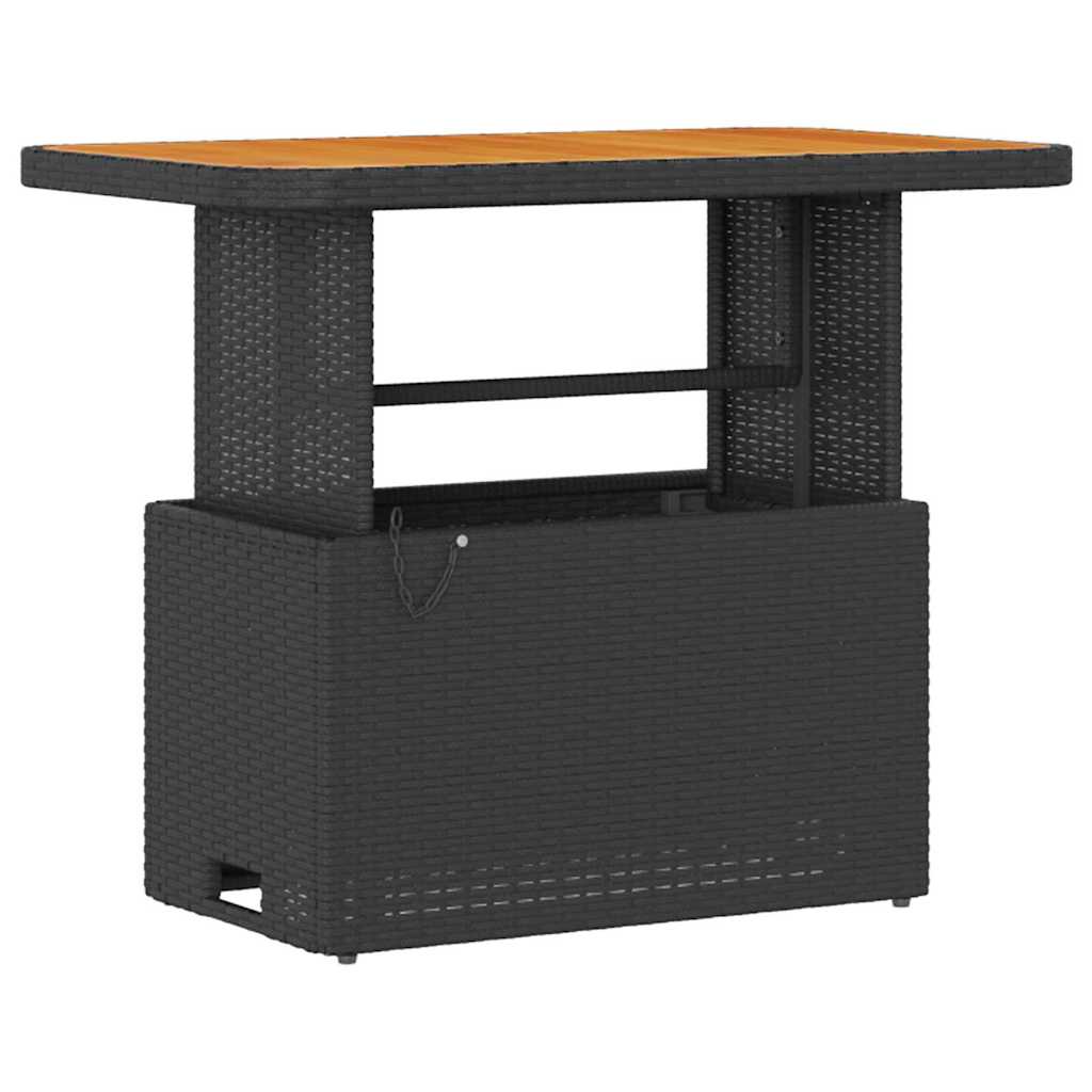 Σετ κήπου 3 τεμαχίων vidaXL με μαξιλάρια Μαύρο Πολυ Ράτανα Ακακία