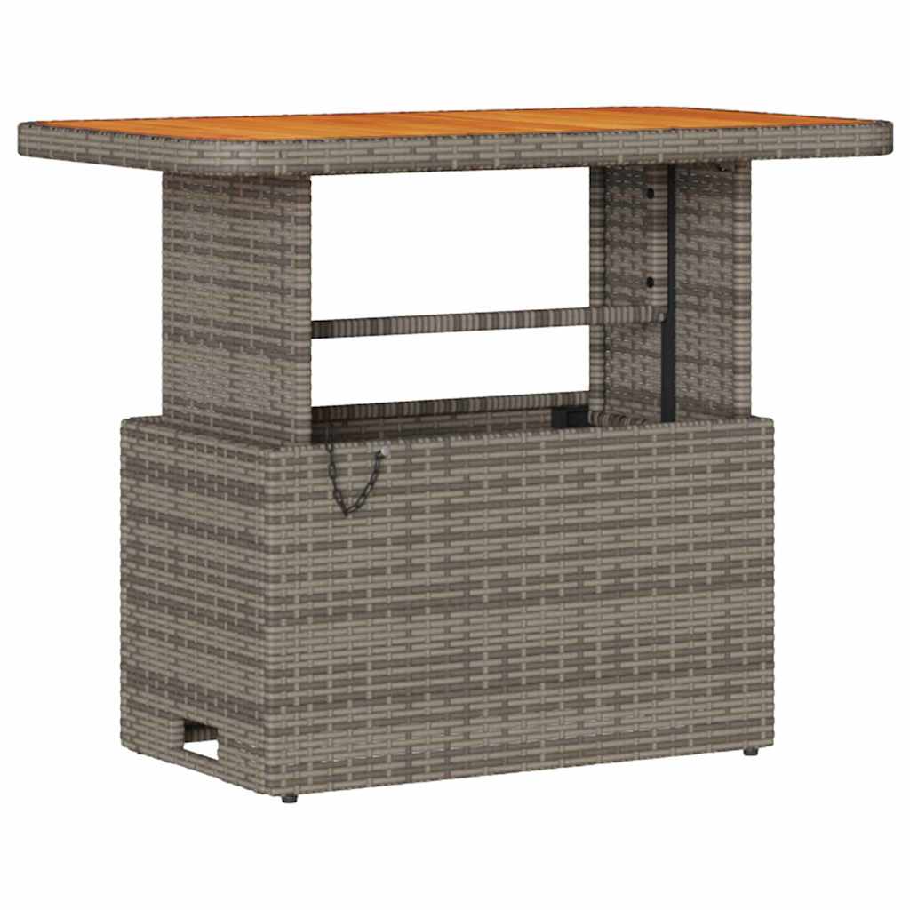 vidaXL Σέτ φαγητού για κήπο Γκρι Πολυ ράταν