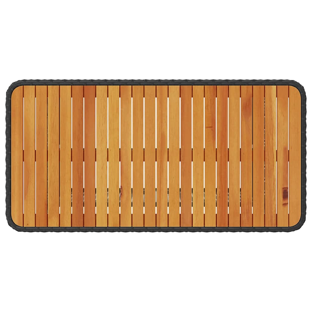 vidaXL Σέτ φαγητού για κήπο Μαύρο Πολυ ράταν