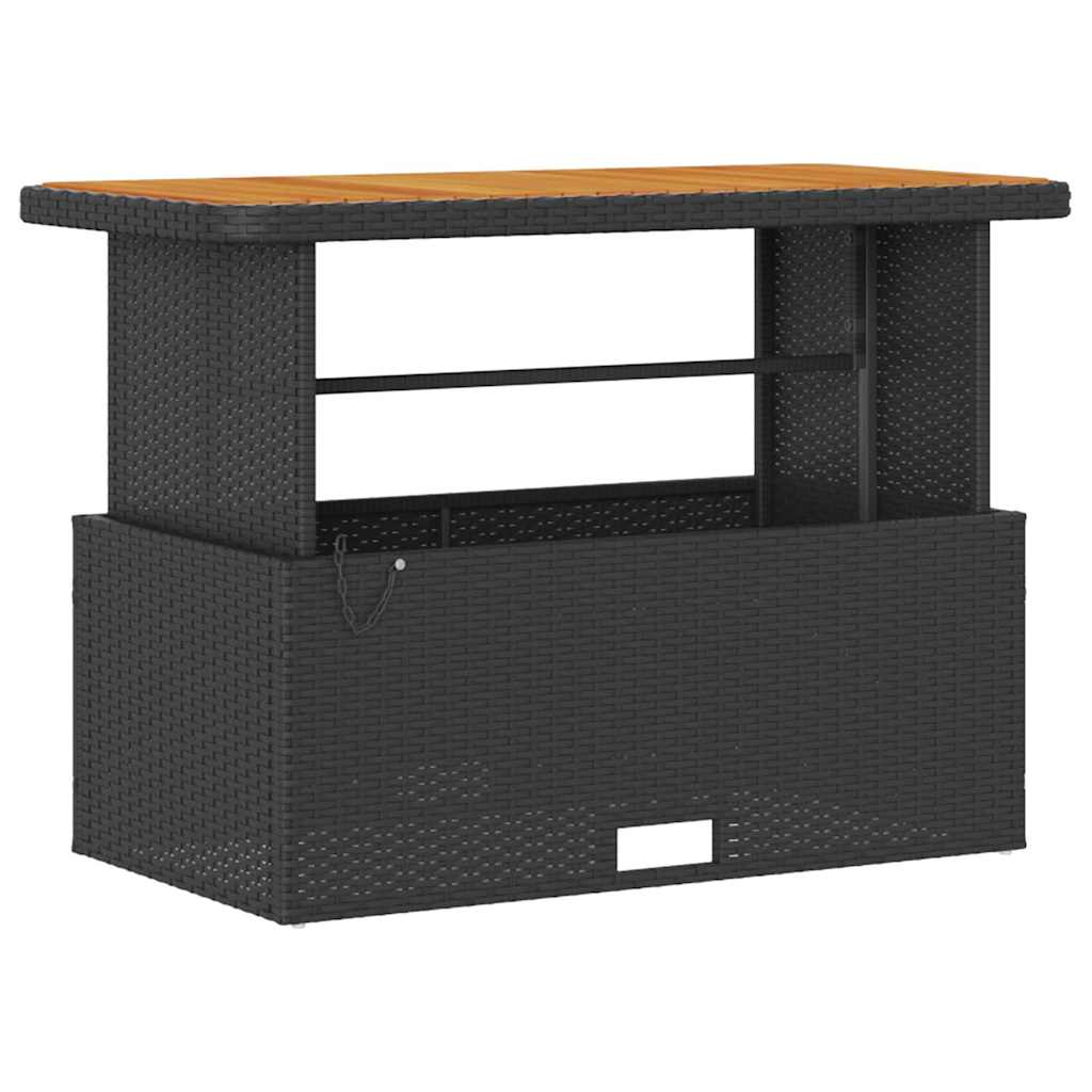 vidaXL Σέτ φαγητού για κήπο Μαύρο Πολυ ράταν