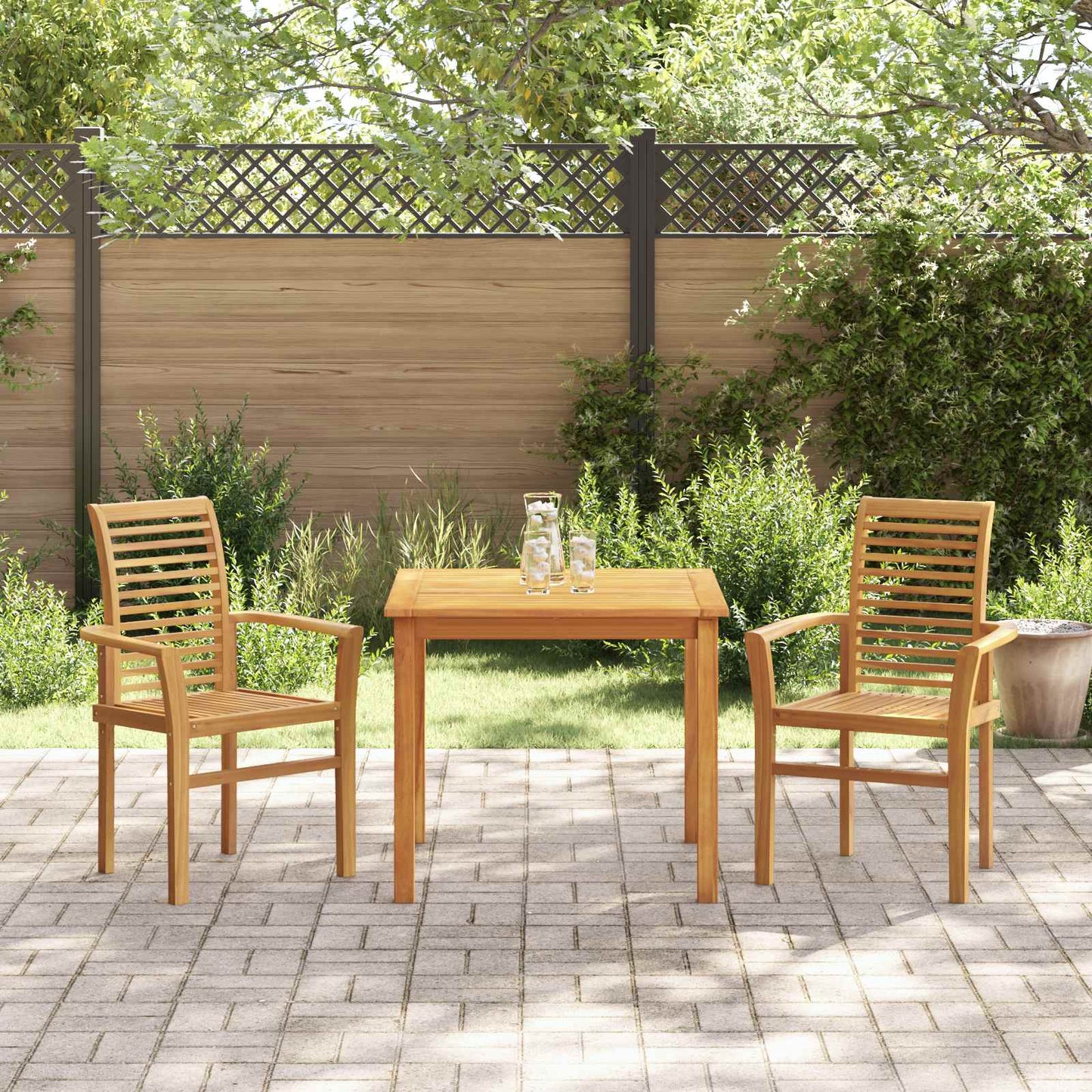 vidaXL Καρέκλα τραπεζαρίας 2 pcs Καφέ 62 x 55 x 94 εκ Στερεό Ξύλο Τίκ