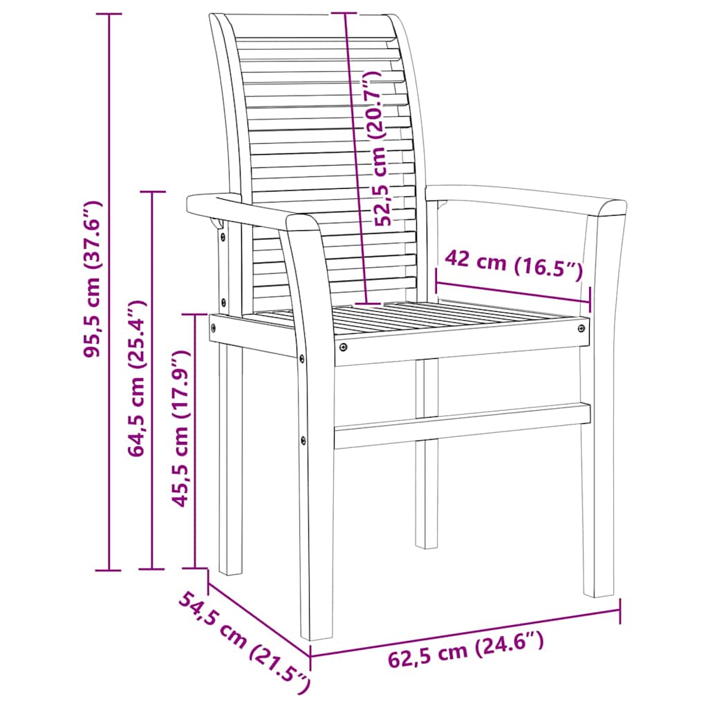 vidaXL Καρέκλα τραπεζαρίας 4 pcs Καφέ 62.5 x 54 x 95.5 εκ
