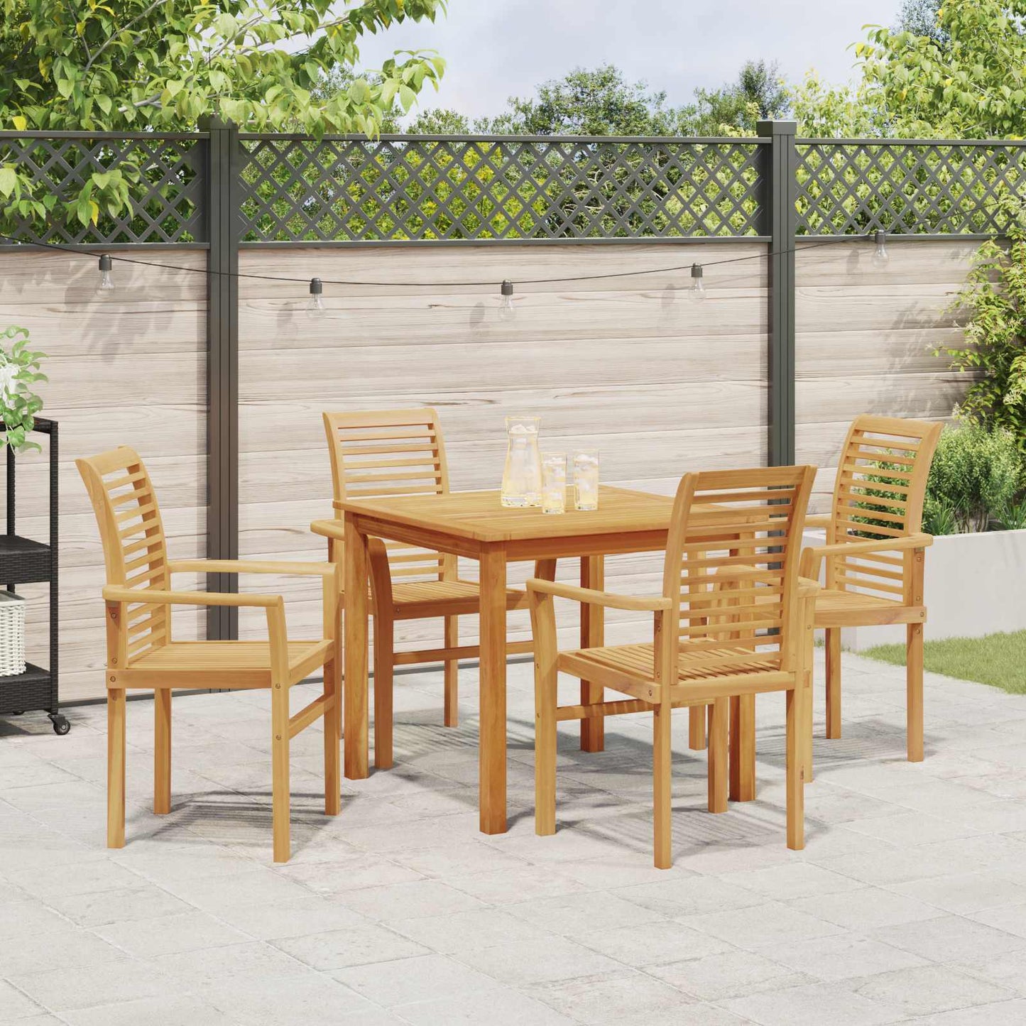 vidaXL Καρέκλα τραπεζαρίας 4 pcs Καφέ 62 x 55 x 94 εκ Στερεό Ξύλο Τίκ