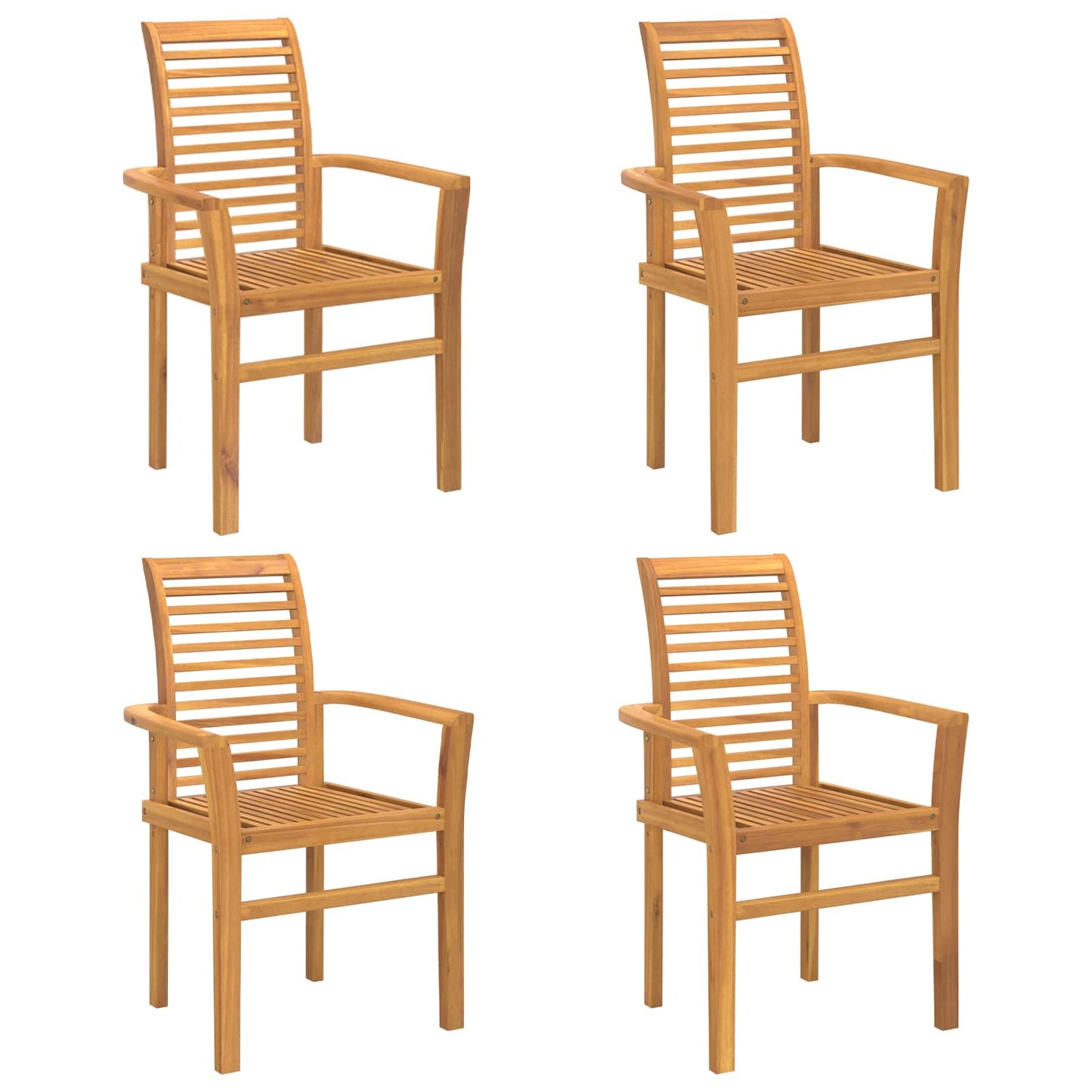 vidaXL Καρέκλα τραπεζαρίας 4 pcs Καφέ 62 x 55 x 94 εκ Στερεό Ξύλο Τίκ
