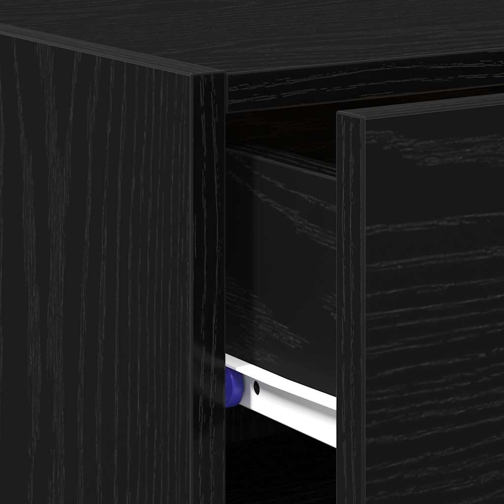 vidaXL Πλαϊνό γραφείο με συρτάρι Μαύρη Οξυά 50 x 42,5 x 93 εκ.