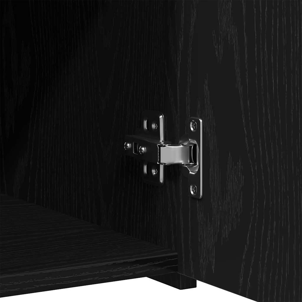 vidaXL Πλαϊνό γραφείο με συρτάρι Μαύρη Οξυά 50 x 42,5 x 93 εκ.