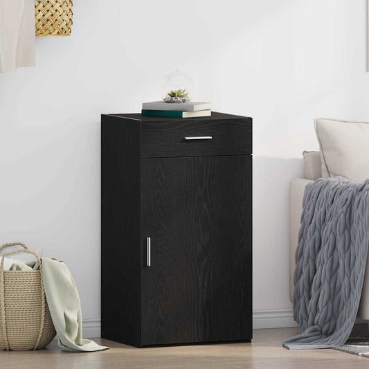vidaXL Πλαϊνό γραφείο με συρτάρι Μαύρη Οξυά 50 x 42,5 x 93 εκ.