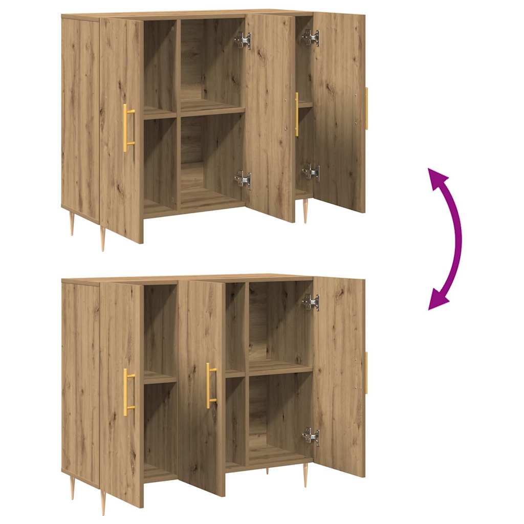 vidaXL Πλαϊνό γραφείο artisan δρυς 90 x 34 x 80 εκ. Επεξεργασμένο ξύλο