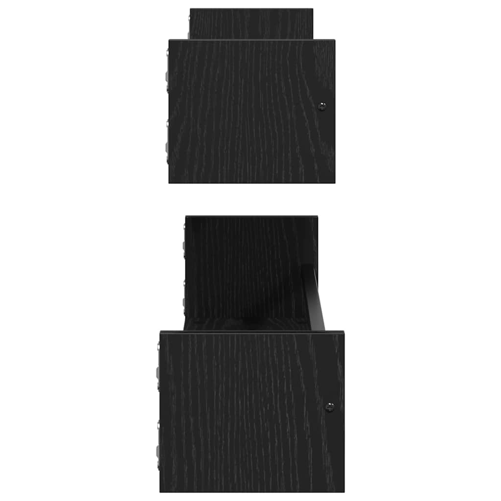 vidaXL Ράφι Τοίχου Επιτοίχιο 2 pcs Μαύρη Οξυά 80 x 16 x 14 cm
