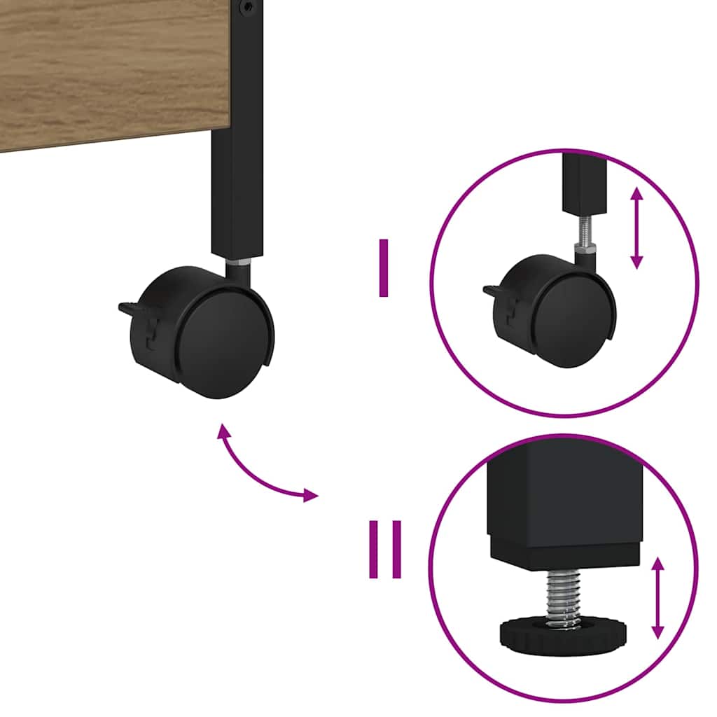 vidaXL Καρότσι Κουζίνας artisan δρυς 50 x 30 x 70 εκ.