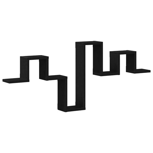 vidaXL Ράφι Τοίχου Μαύρη δρυς 104.5 x 10 x 43 εκ Επεξεργασμένο ξύλο