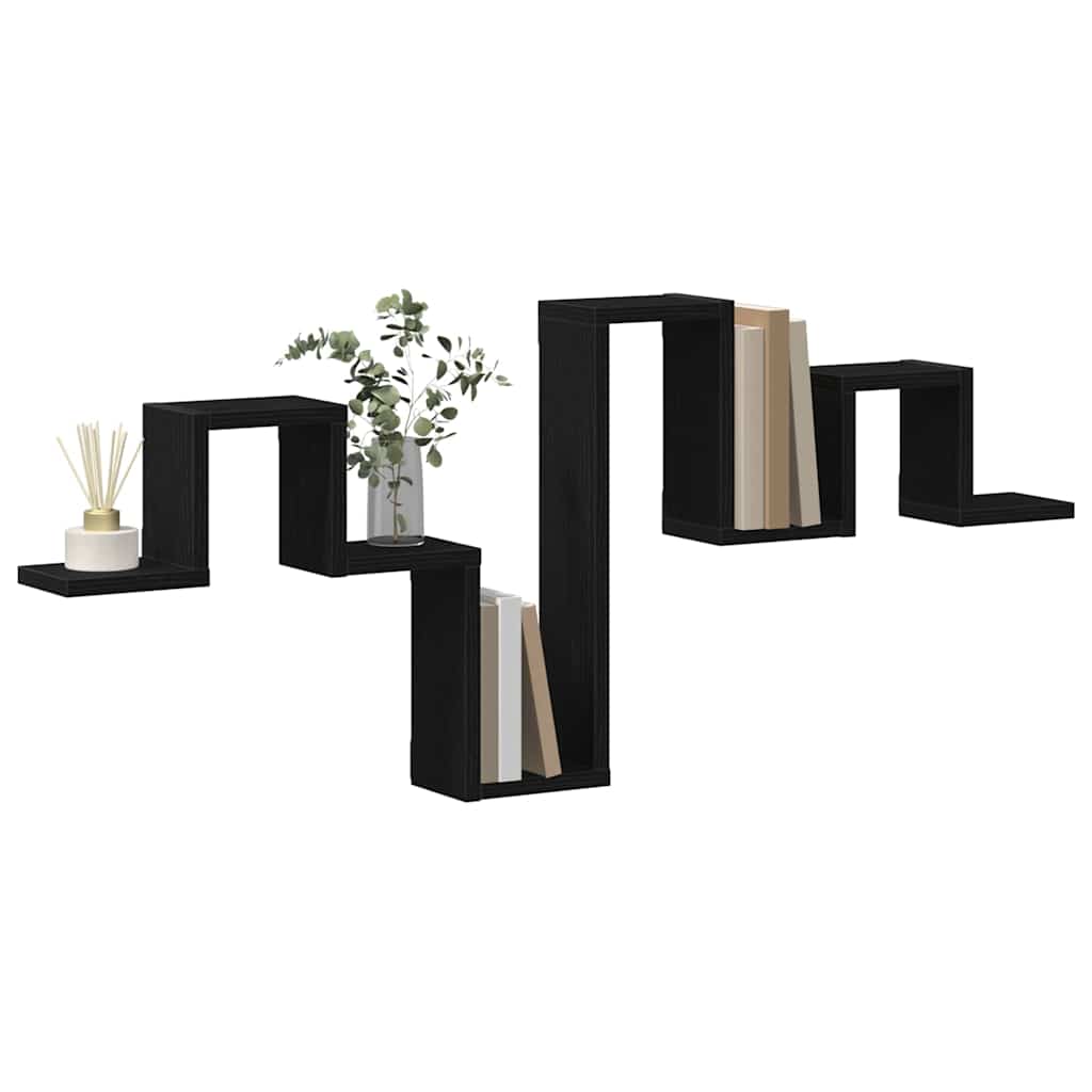 vidaXL Ράφι Τοίχου Μαύρη δρυς 104.5 x 10 x 43 εκ Επεξεργασμένο ξύλο