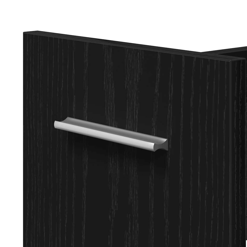 vidaXL Ντουλαπιού με τροχούς Μαύρη Οξυά 60 x 22 x 79 εκ