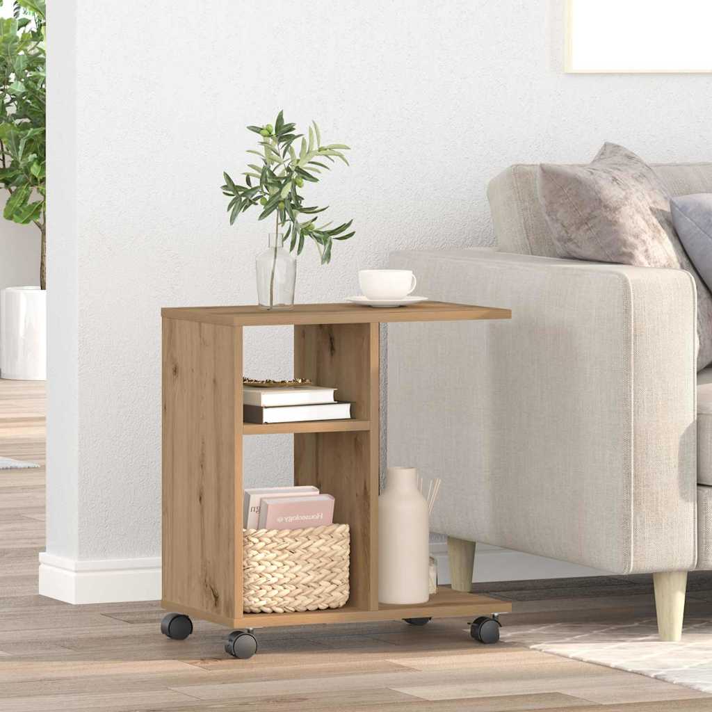 vidaXL Κοντρόλ Τραπέζι με ράφι artisan δρυς 50 x 30 x 55 εκ.